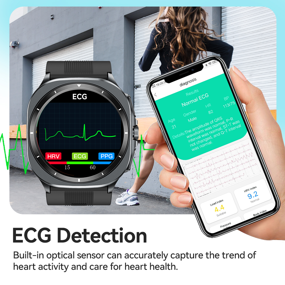 NOYAFA New ECG+PPG Blood Fat U - Fall Detection Watch บทวิจารณ์และราคา