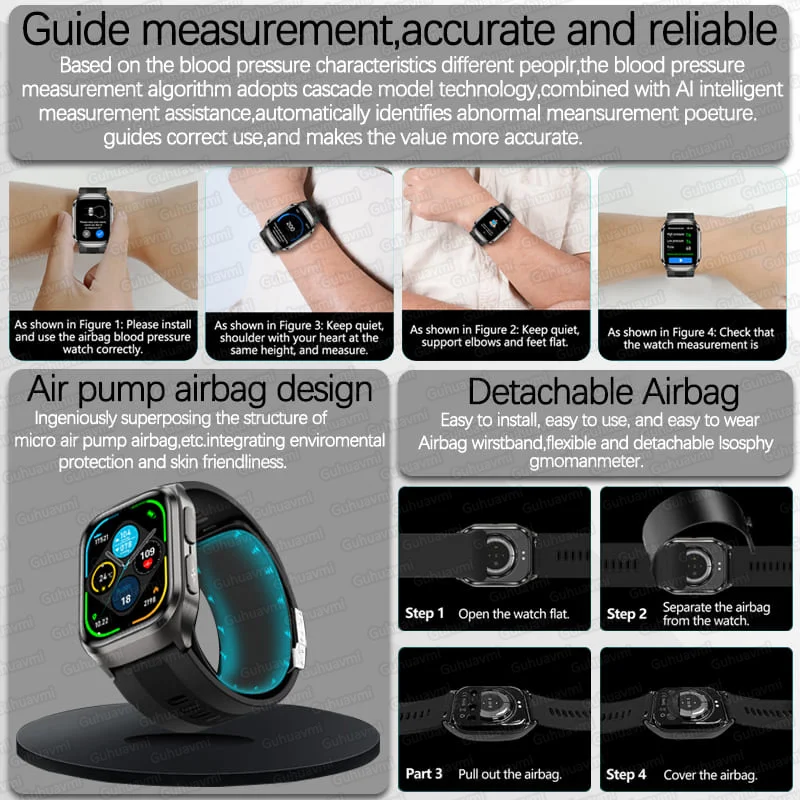 True Blood Pressure Smart Watc - Fall Detection Watch บทวิจารณ์และราคา