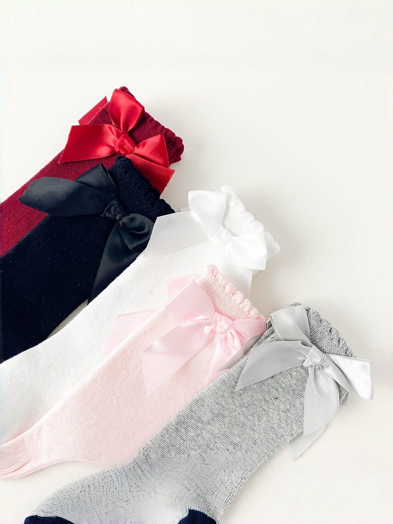 1/5 Pairs Baby Girls Bow Knee  - Baby Sock Oximeter บทวิจารณ์และราคา